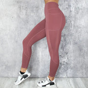 Mesh Panel Yoga Pants - 3/4 Length Style